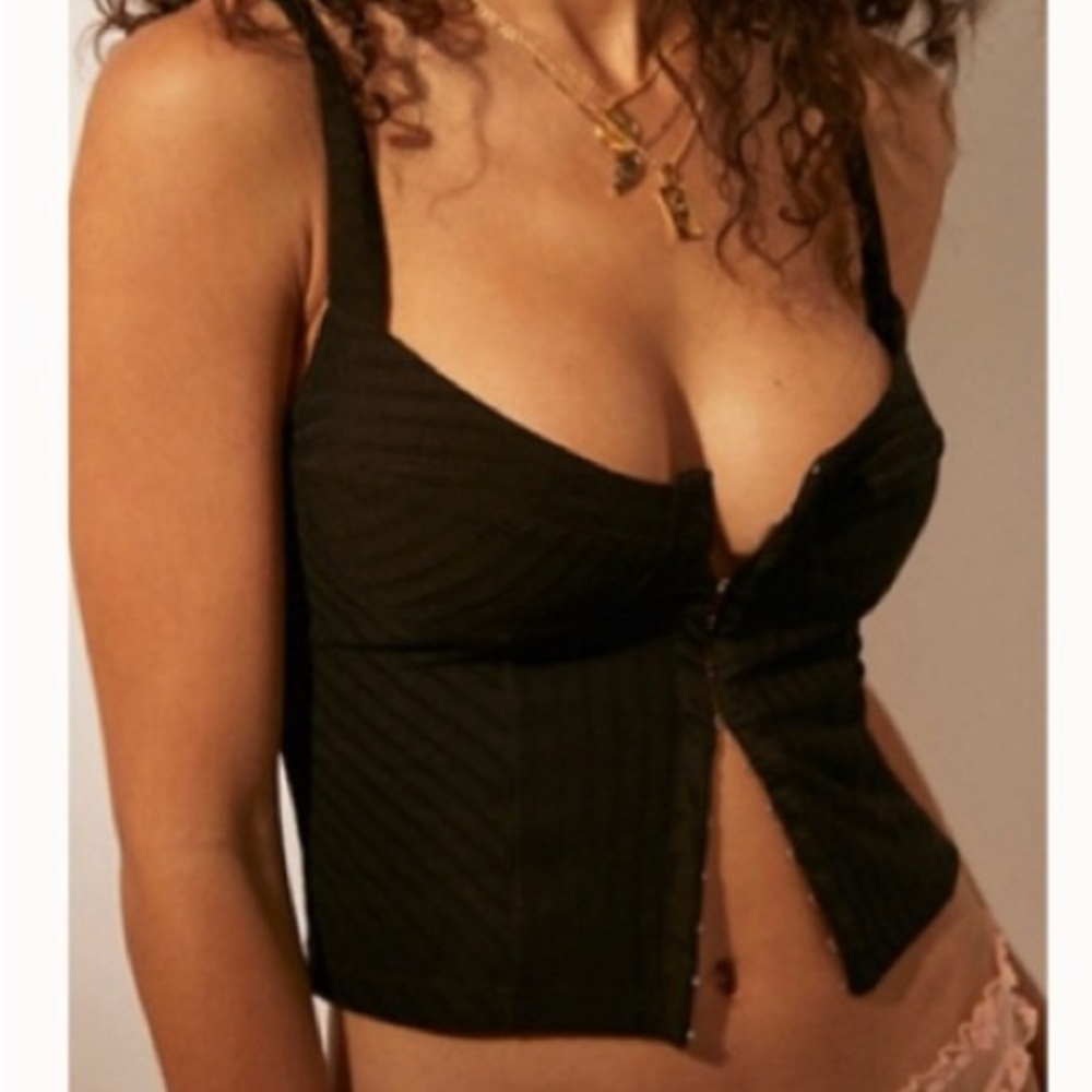 Serenity Corset: Black SMALL FREE PEOPLE corset tank top